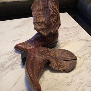 Ostrich leather cowboy boots